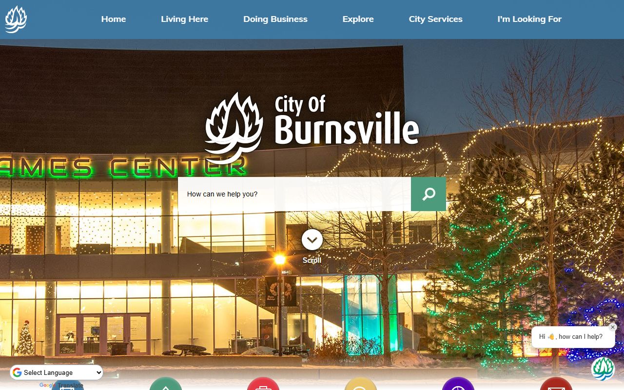 Burnsville city homepage for marriage records