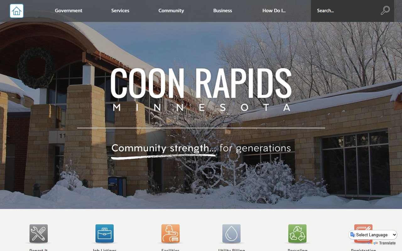 Coon Rapids city homepage for marriage records