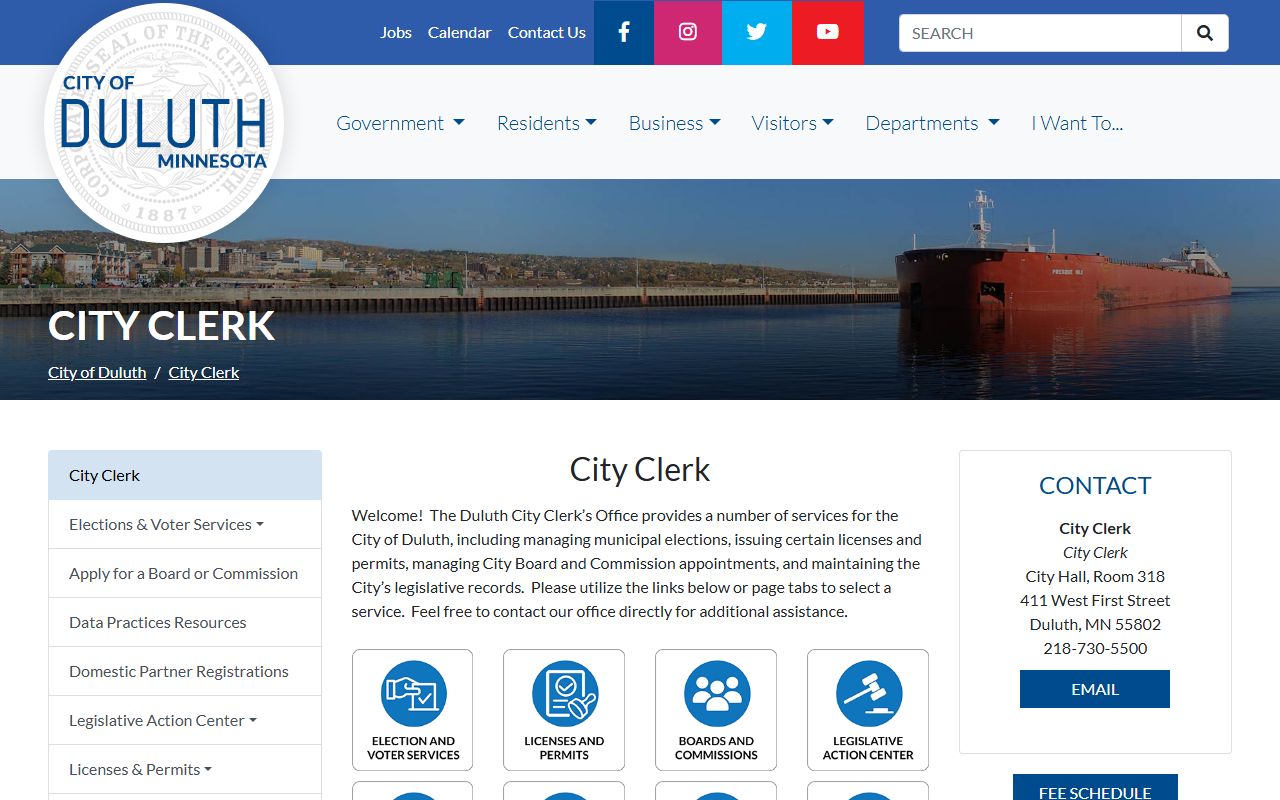 Duluth city clerk resource for marriage records