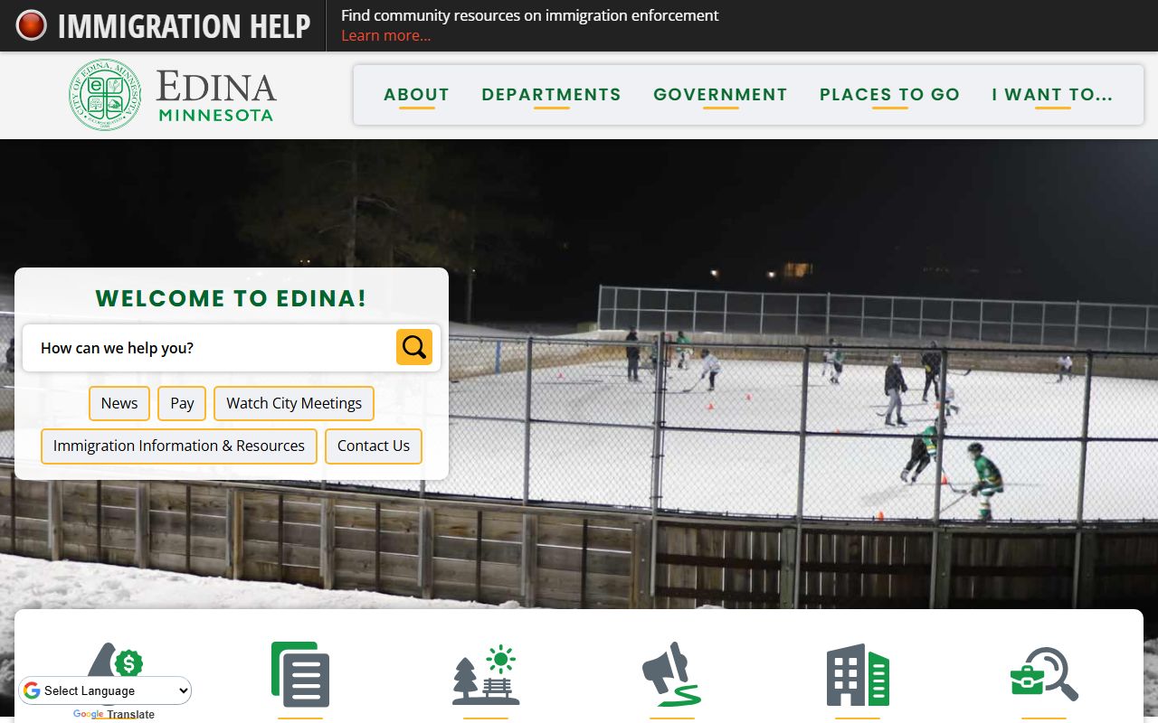 Edina city homepage for marriage records