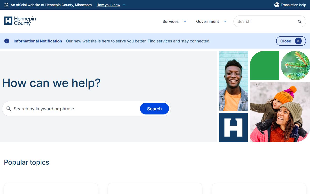 Hennepin County website marriage records resource