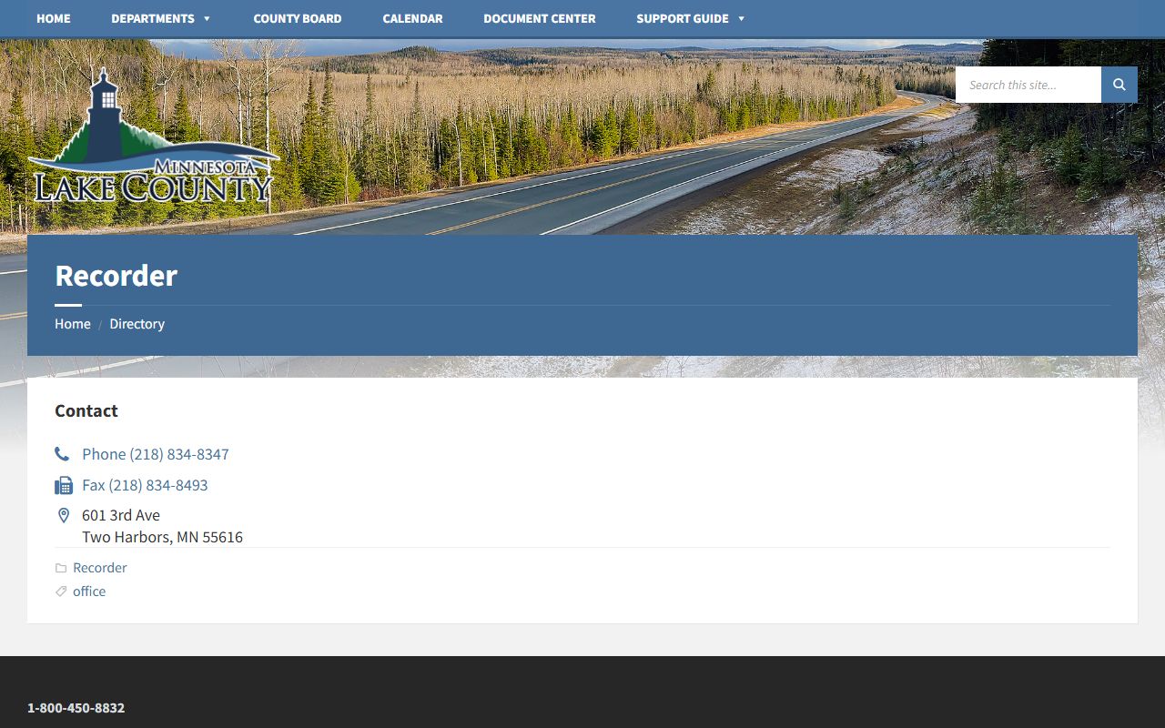 Lake County Recorder website for marriage records in Two Harbors Minnesota